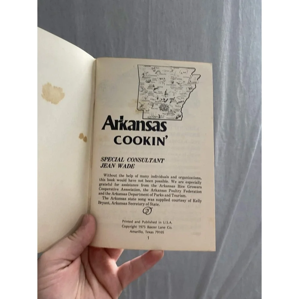 Arkansas Cookin Baxter Lane Co VTG Cookbook Mailer Booklet Southern Food 1975